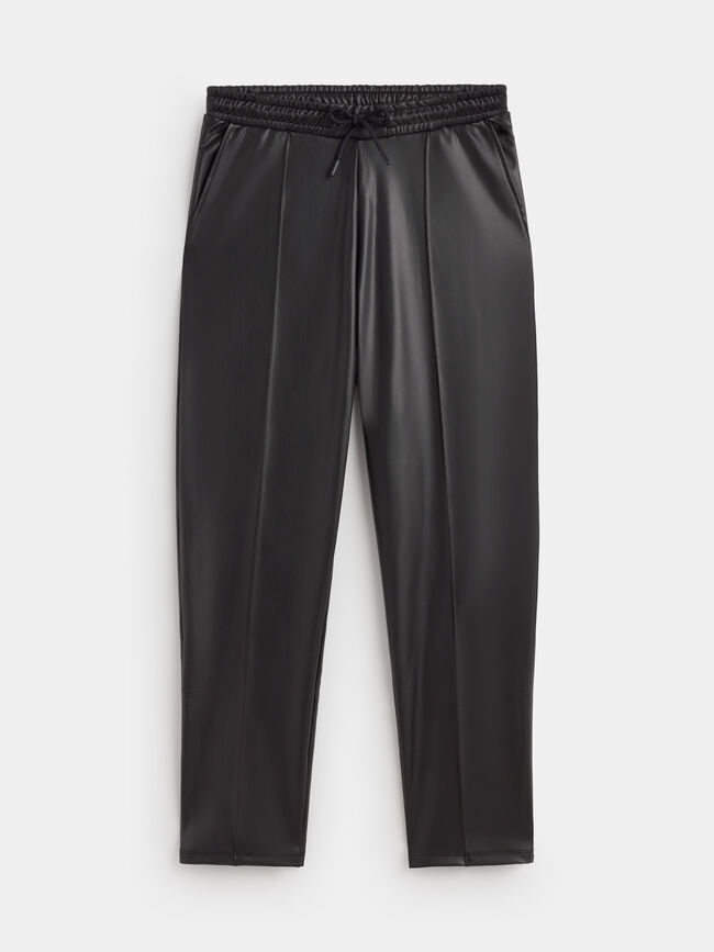 PANTALÓN JOGGER EFECTO PIEL Negro