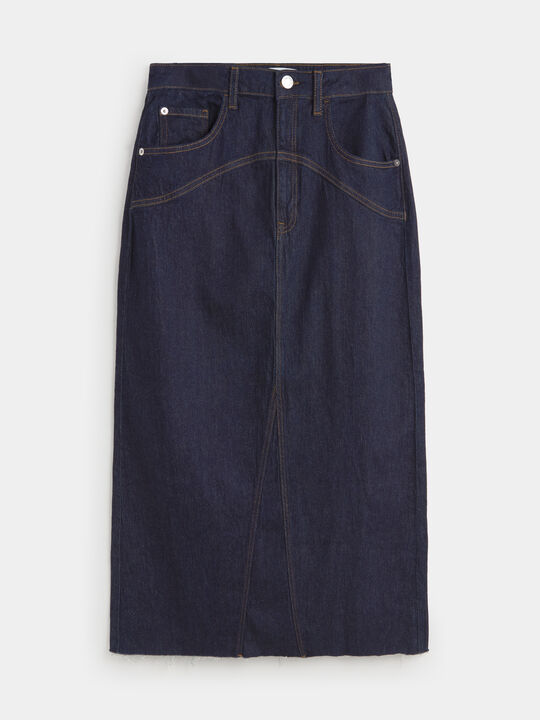 FALDA MIDI VAQUERA Rinse Wash image number null