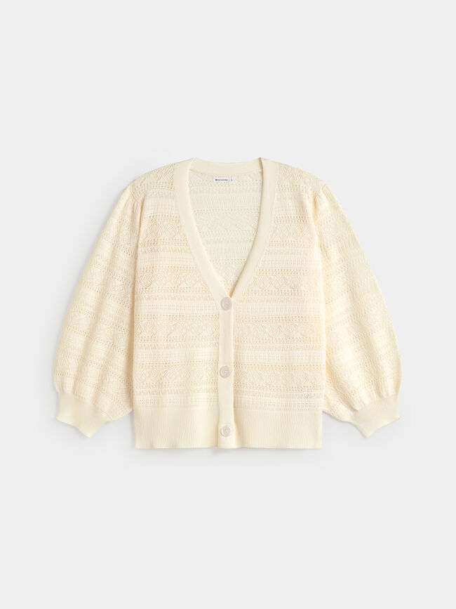 CARDIGAN CALADO Crudo