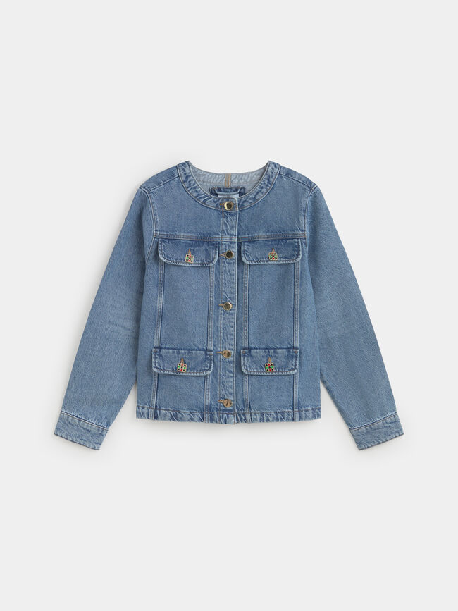 CAZADORA VAQUERA BOTON Mid blue
