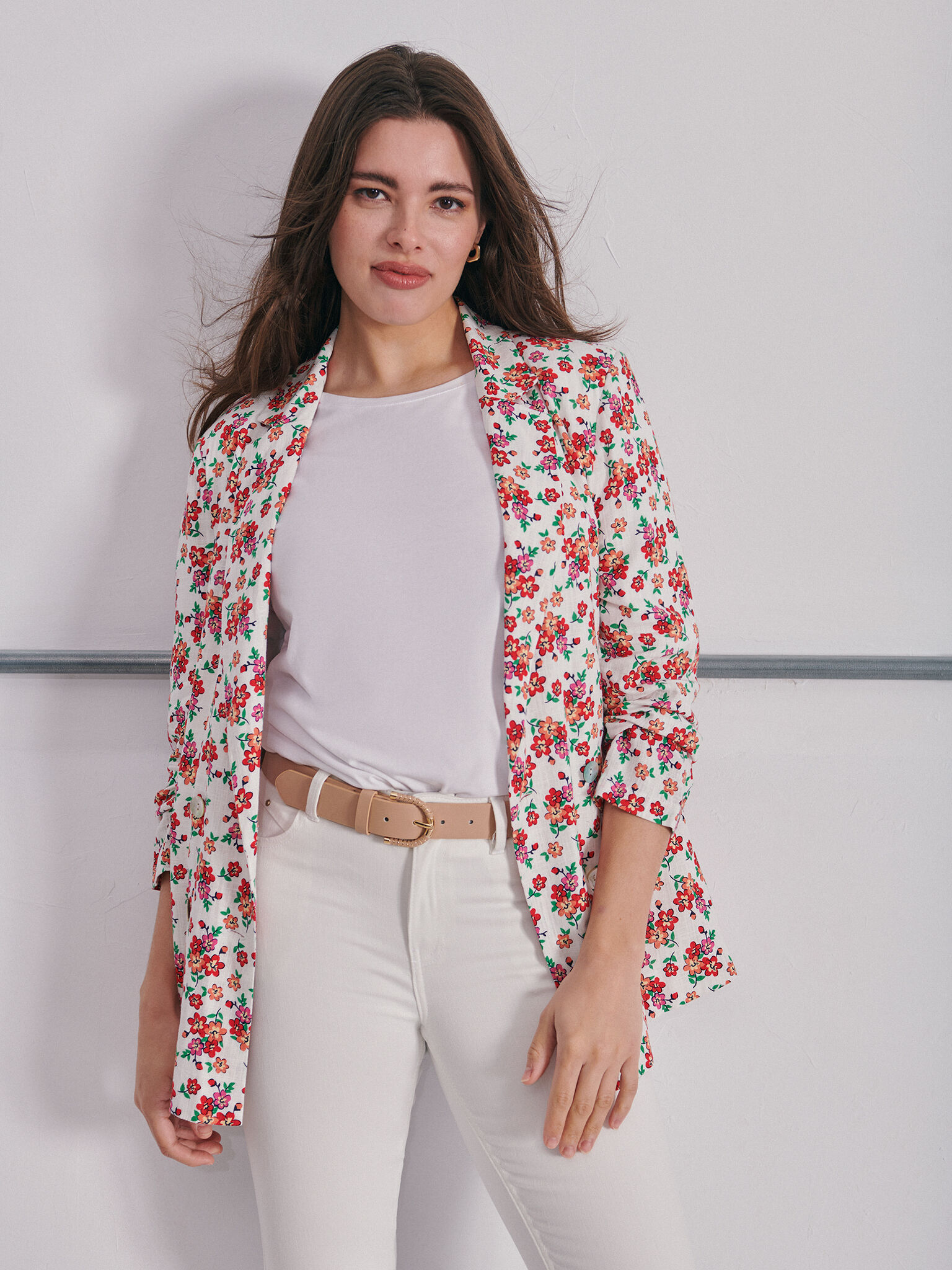 Blazer fluida estampada