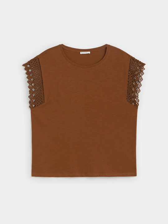 CAMISETA DETALLE Marron chocolat image number null