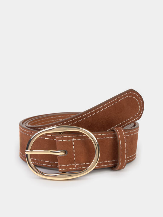 CINTUR&Oacute;N PESPUNTE CONTRASTE BROWNIE image number null