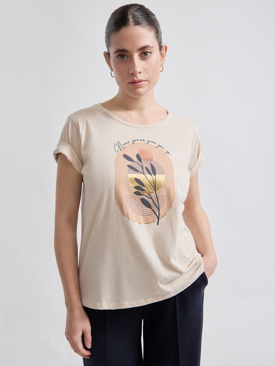 CAMISETA POSICIONAL GEOMETRICO Crudo image number null