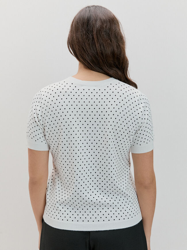 CAMISETA DETALLE TOPOS Blanco Optico