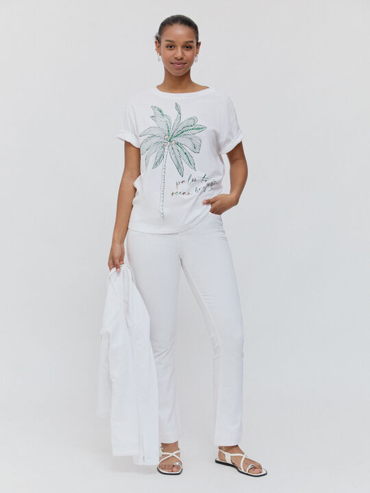 CAMISETA POSICIONAL PALMERA Blanco Optico image number null