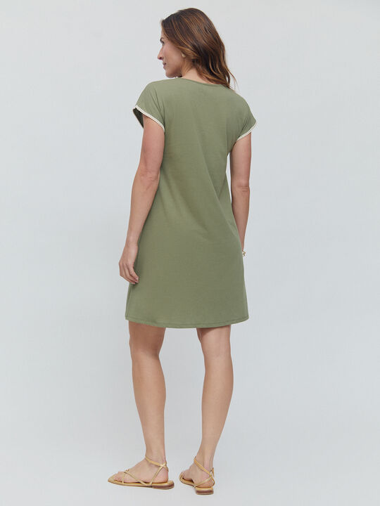 VESTIDO TRENZAS Kaki image number null