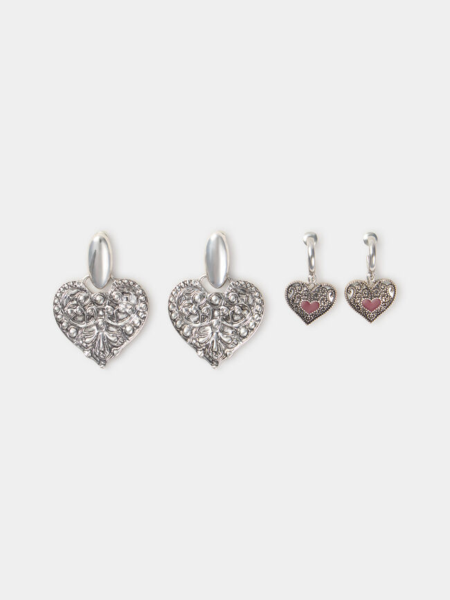 PACK PENDIENTES CORAZÓN Plata