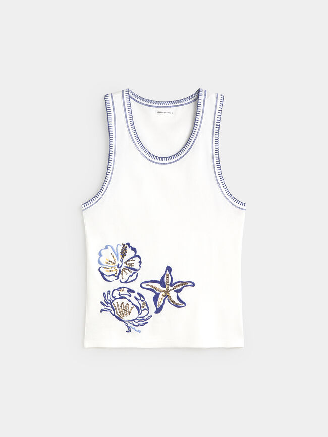 CAMISETA ANIMALES MARINOS Blanco Optico