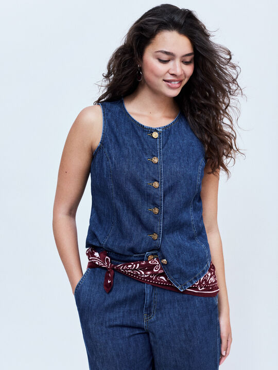CHALECO BOTON FANTASIA Dark blue image number null
