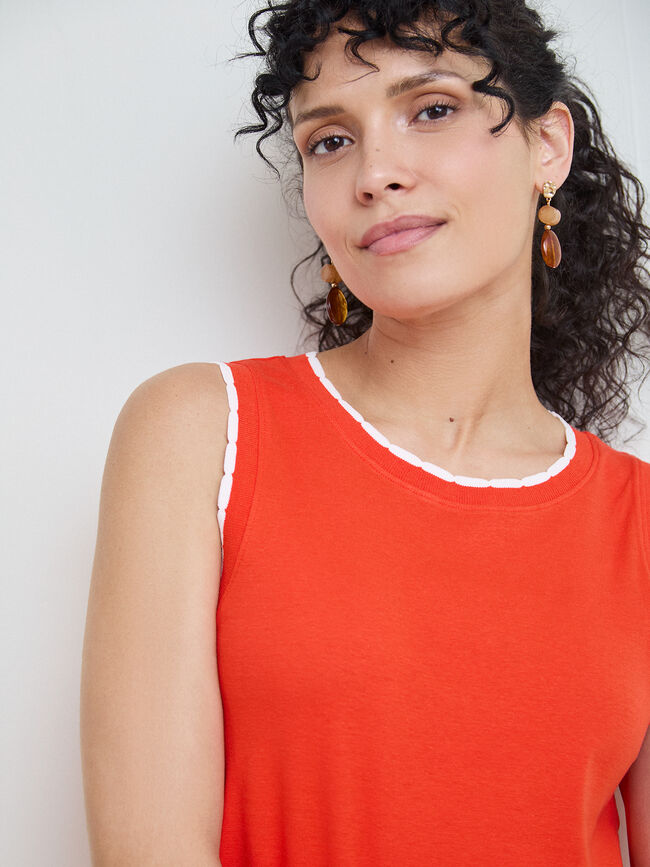 TOP DETALLE ONDAS Rojo Pimenton