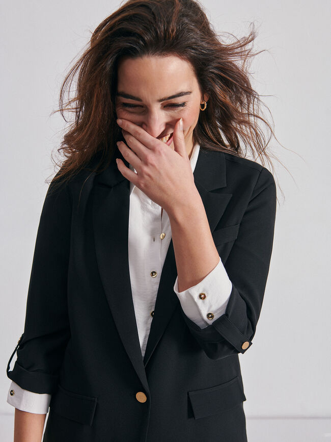 Blazer basica con forro Negro