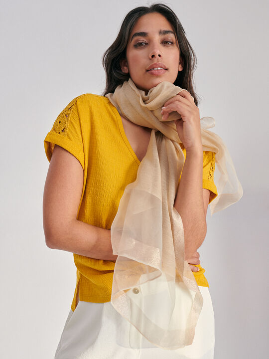 PAÑUELO ESTAMPADO Beige image number null