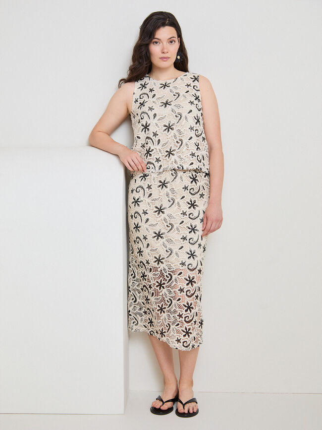 FALDA CROCHET Crudo