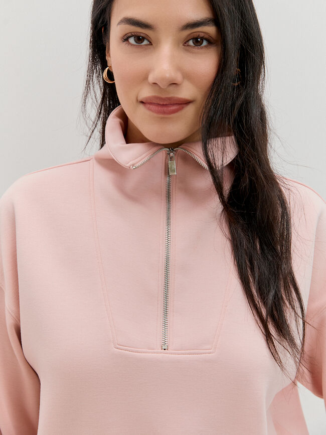 SUDADERA CUELLO ANCHO Rosa