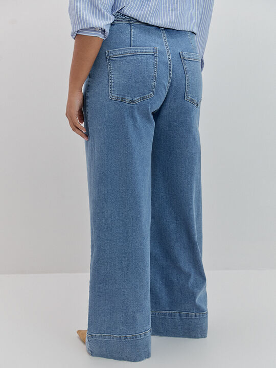 SUPER WIDE LEG TRENZA Mid blue image number null