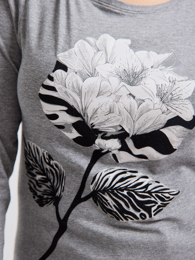 CAMISETA POSICIONAL FLOR Gris Oscuro