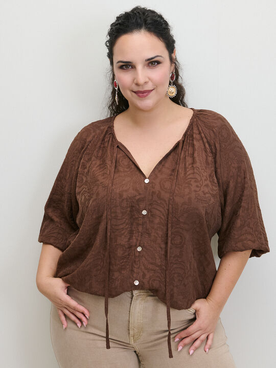 BLUSA DETALLE Marron image number null