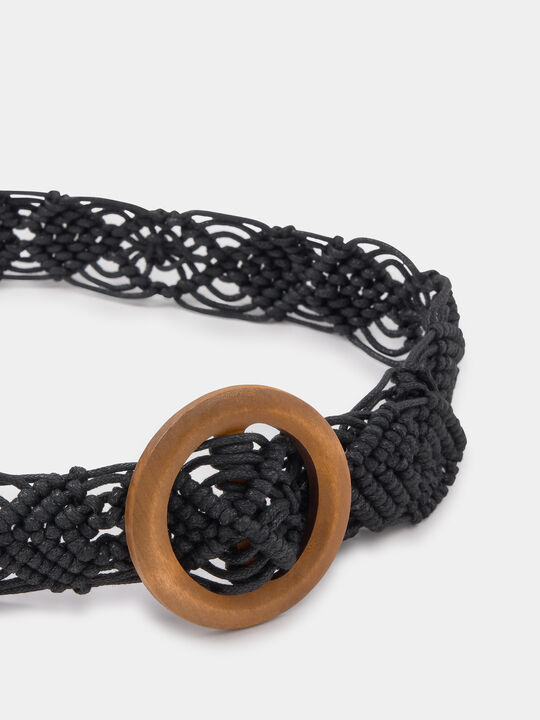 CINTURÓN CROCHET CENEFA Negro image number null