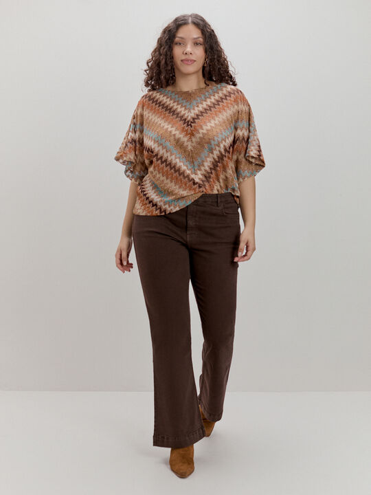 CAMISETA DETALLE TEXTURA Marron image number null