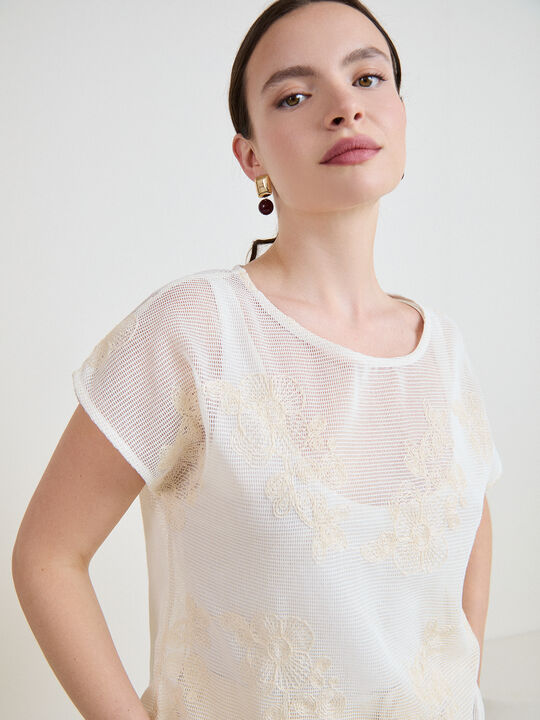 CAMISETA CALADA BOTONES Crudo image number null