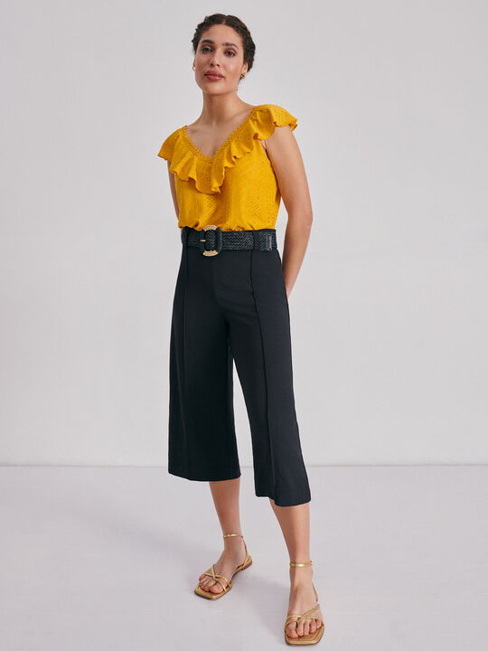 pantalón culotte cinturón Negro image number null