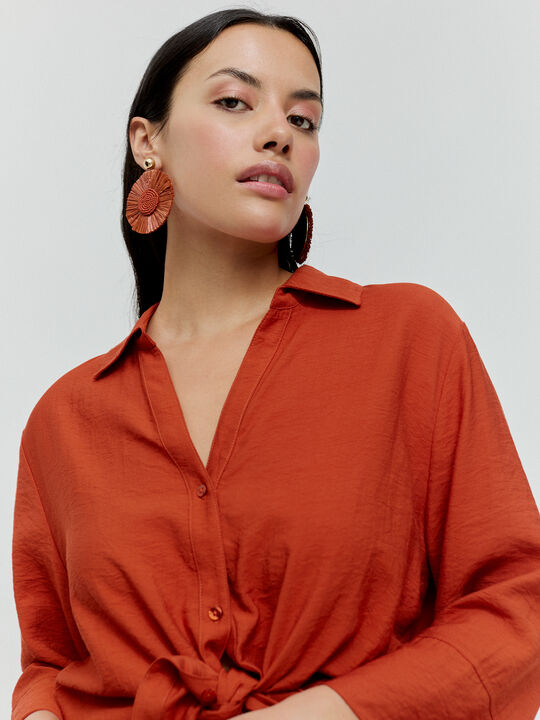 CAMISA OVERSIZE LARGA Teja image number null