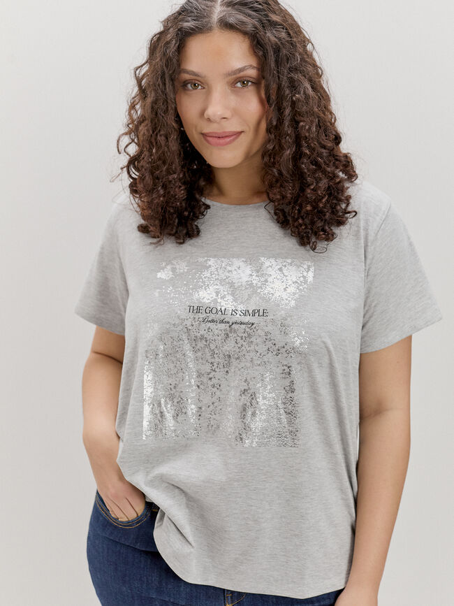 CAMISETA BRILLO PLATEADO Gris