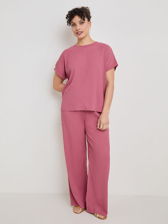 PANTALON TEXTURA ROSA VINTAGE image number null