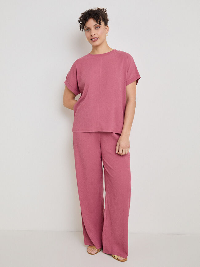 PANTALON TEXTURA ROSA VINTAGE