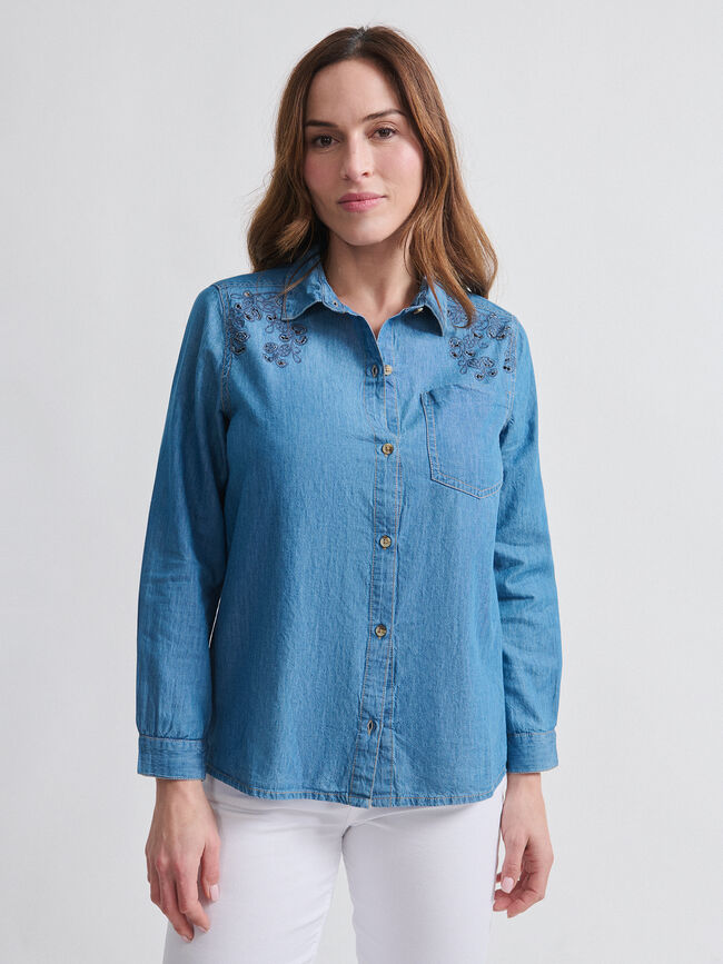 CAMISA VAQUERA TROQUELADA Mid blue
