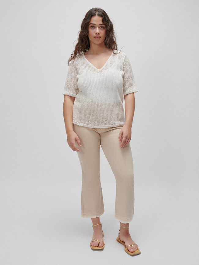 CAMISETA TEXTURA Blanco Hueso