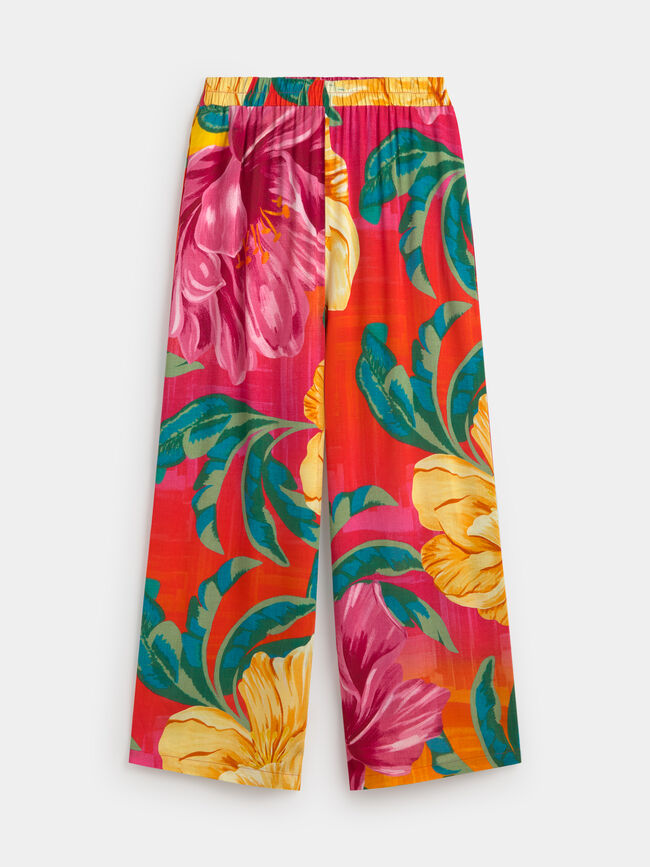 PANTAL&Oacute;N ANCHO ESTAMPADO Frambuesa