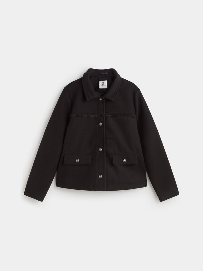 CHAQUETA PAÑO BOLSILLO Negro