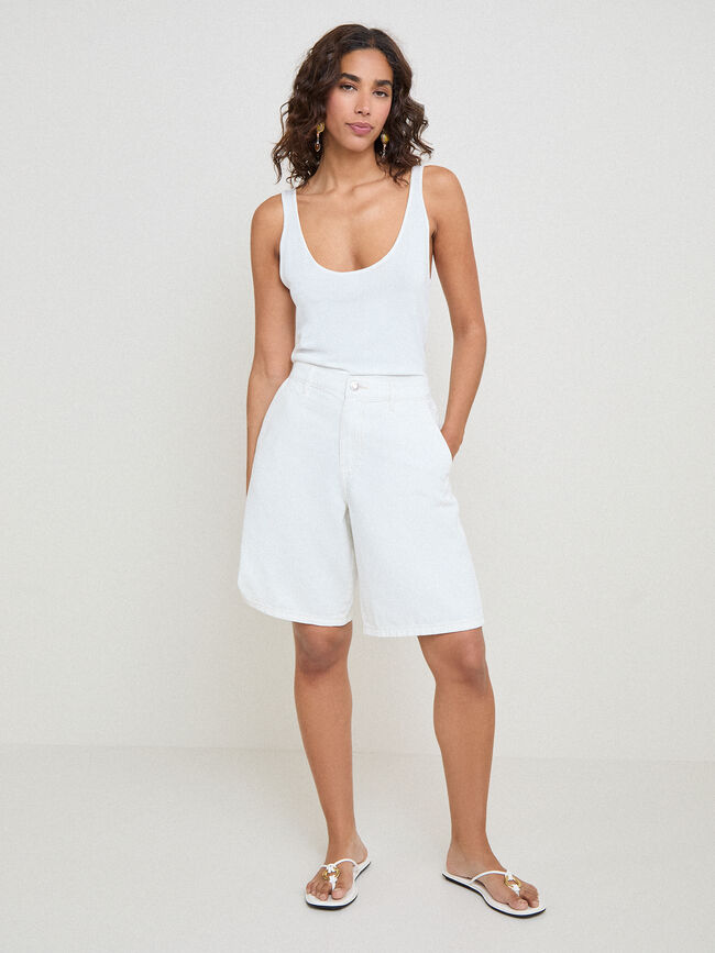 BERMUDA ANCHA Blanco Hueso