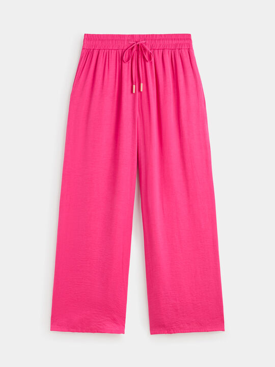Pantalón culotte satinado Fucsia Oscuro image number null