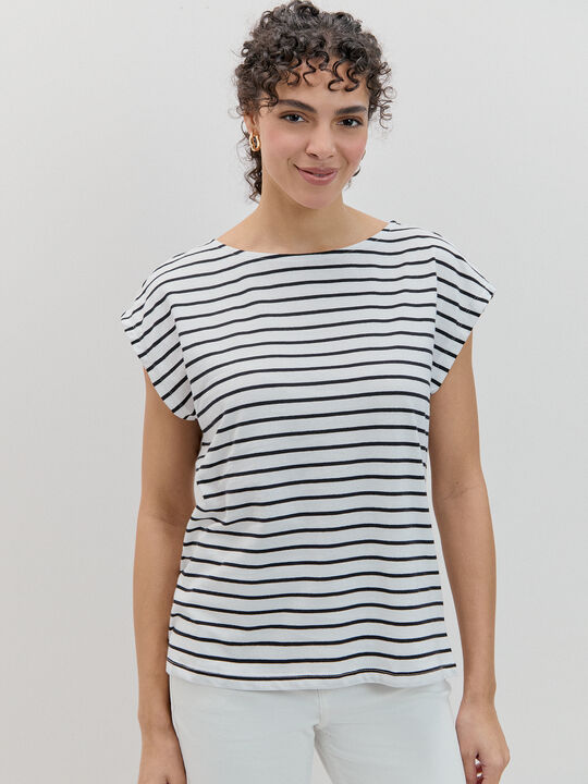 CAMISETA HOMBRO CAIDO Rayas 2 image number null