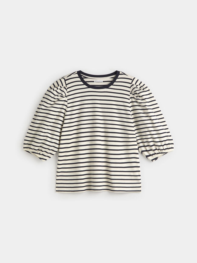 CAMISETA MANGA ABULLONADA Rayas 1