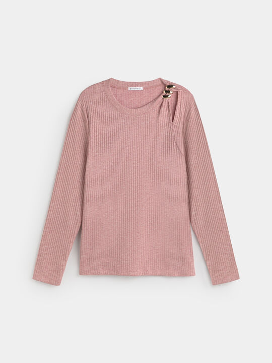 CAMISETA DETALLE ROSA VINTAGE image number null