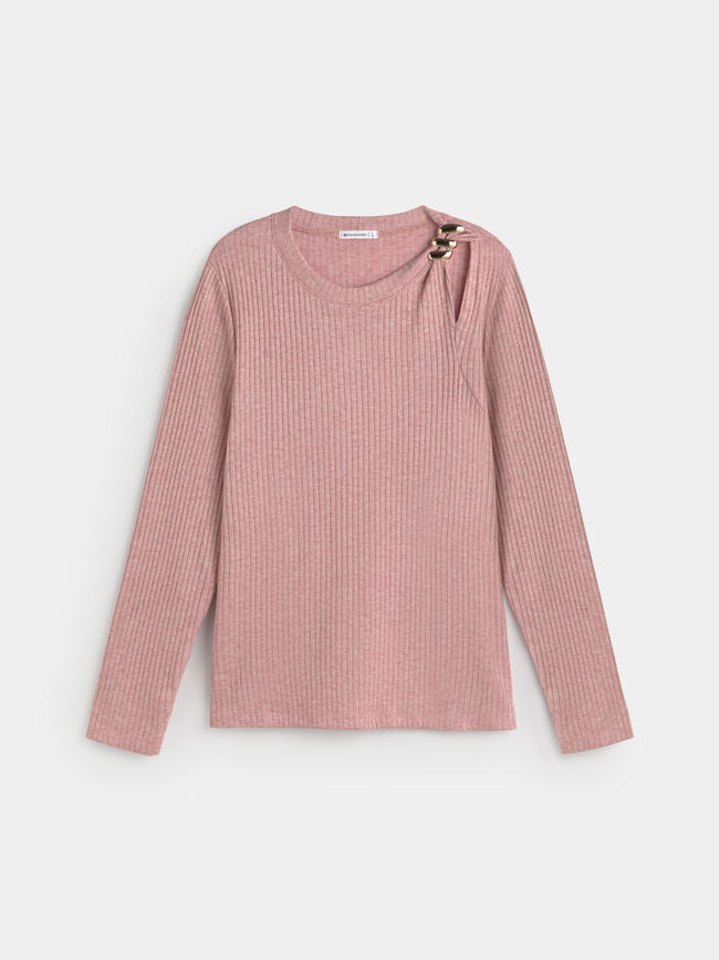 CAMISETA DETALLE ROSA VINTAGE