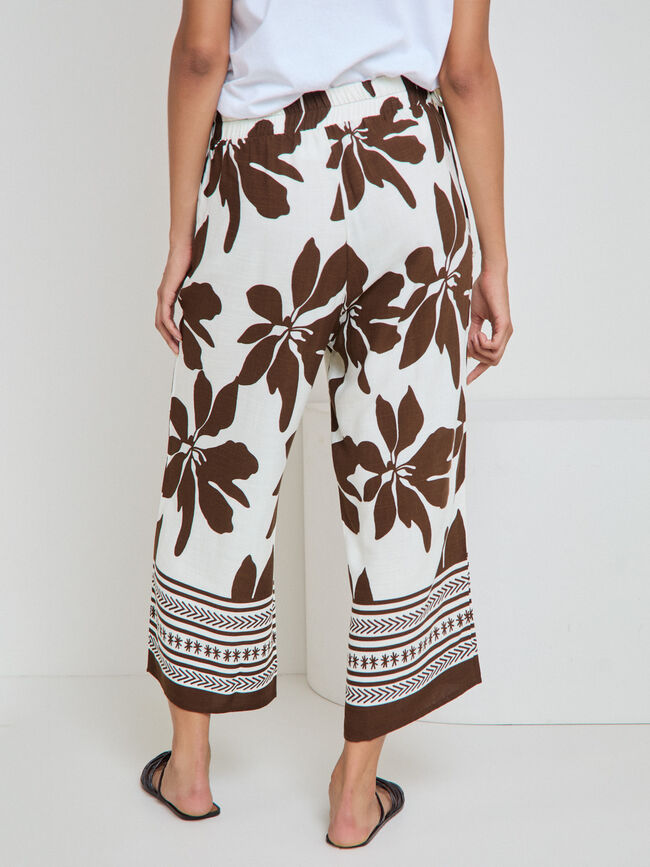 PANTALON ESTAMPADO Marron Oscuro