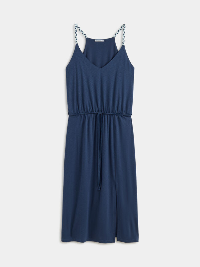 Vestido tirantes detalle fruncido Azul Marino