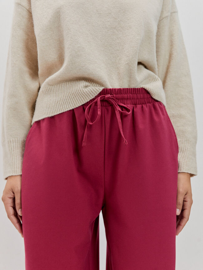 PANTALÓN PALAZZO Burgundy Drab