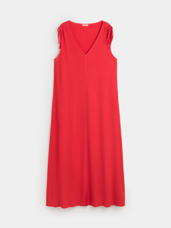 VESTIDO FRUNCE HOMBROS Coral