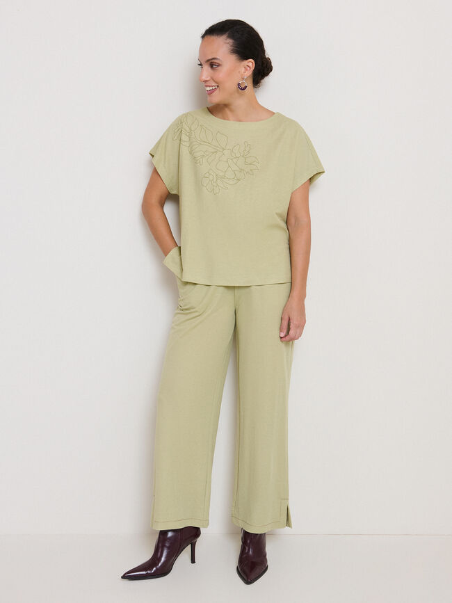 PANTALON ABERTURAS Verde salvia
