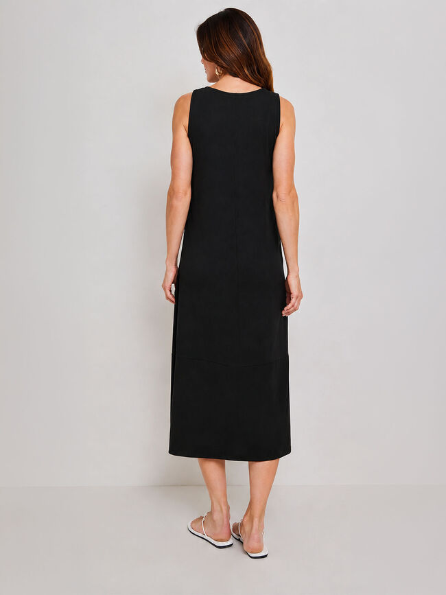 VESTIDO APLIQUES CROCHET Negro