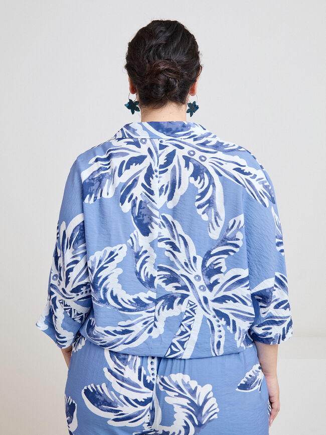 CAMISA CORTA NUDO Azul Chambray