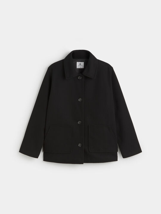 CHAQUETA PAÑO BASICA Negro image number null