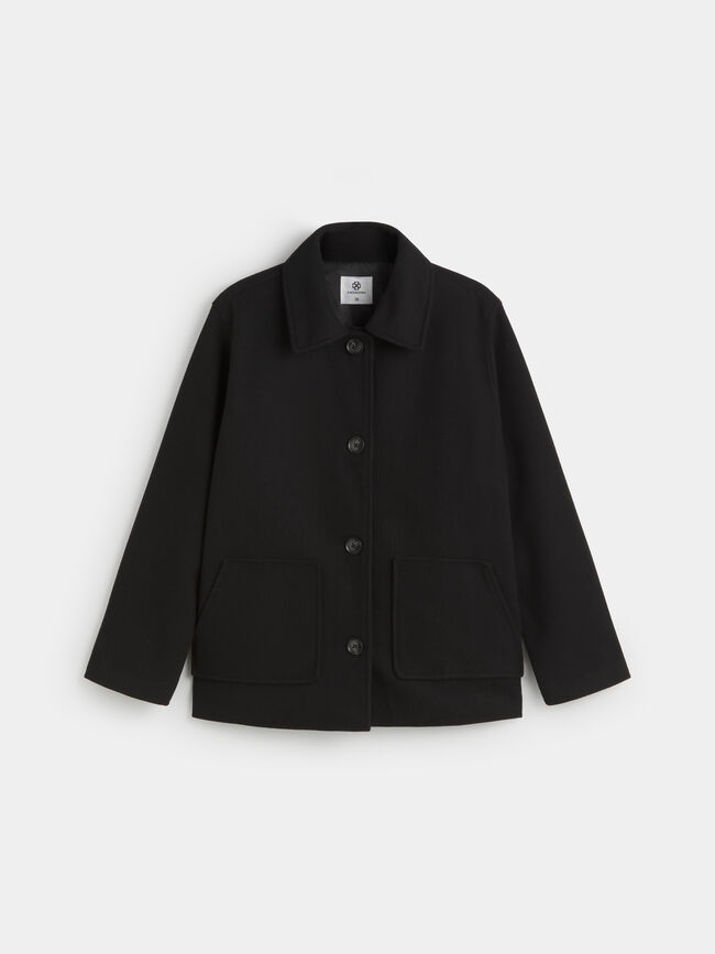 CHAQUETA PAÑO BASICA Negro