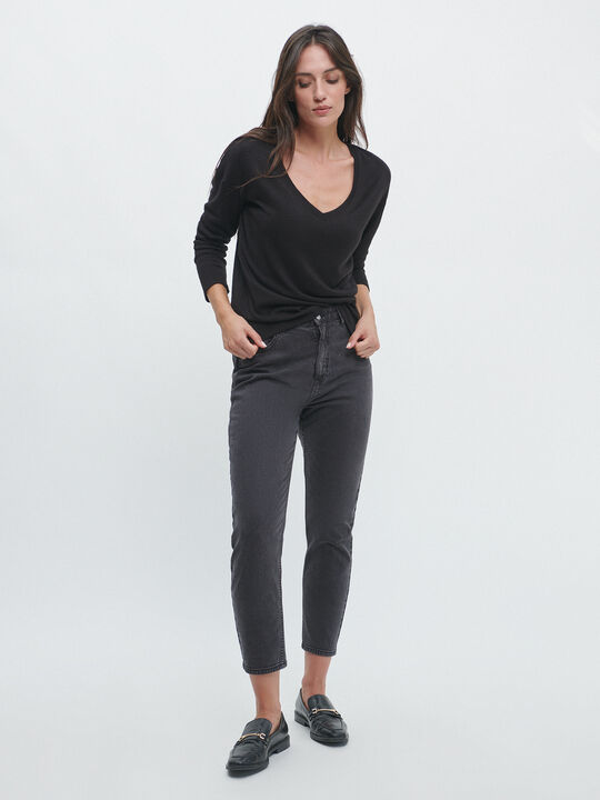 CAMISETA PUNTO FINO SOFT Negro image number null